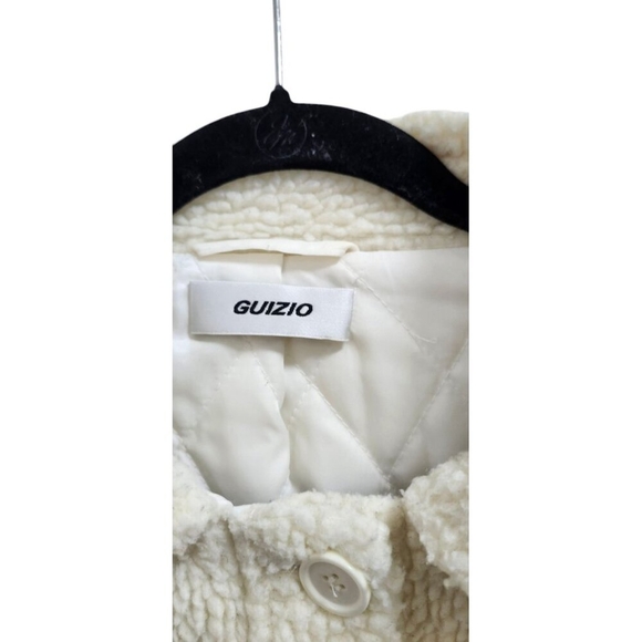 Danielle Guizio OVERSIZED SHERPA BUTTON-UP JACKET CREAM Size S - Picture 8 of 14